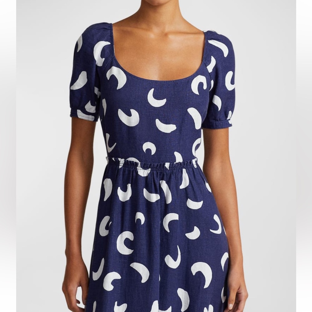 💙NWOT POLO RALPH LAUREN BRUSHSTROKE-MOTIF TIERED LINED DRESS SIZE 10 - Picture 6 of 16